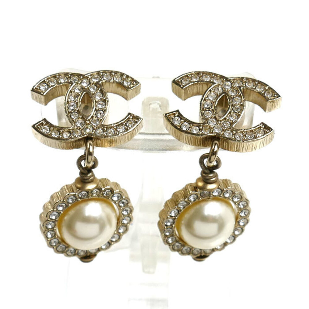 Chanel Authentic Pearl Logo Earrings